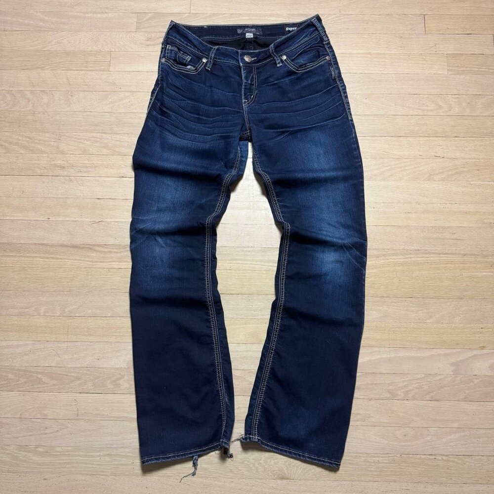 Silver Jeans Suki Mid Rise Slim Bootcut 32x33 Dark Wash Stretch